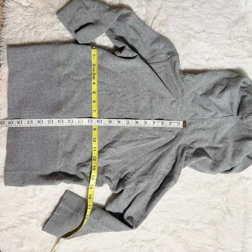 Vintage Abercrombie & Fitch Gray V-Neck 3/4 Sleeve Hoodie Tunic - Picture 6 of 6